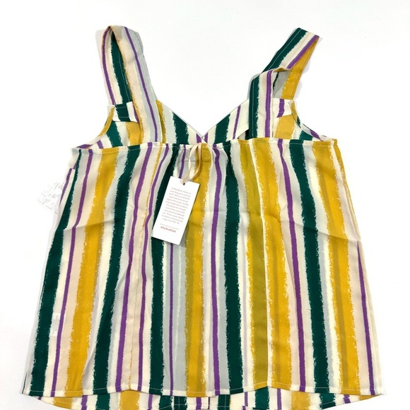 New ModCloth One Affogato Button Up Tank Top Stripes - Picture 3 of 7